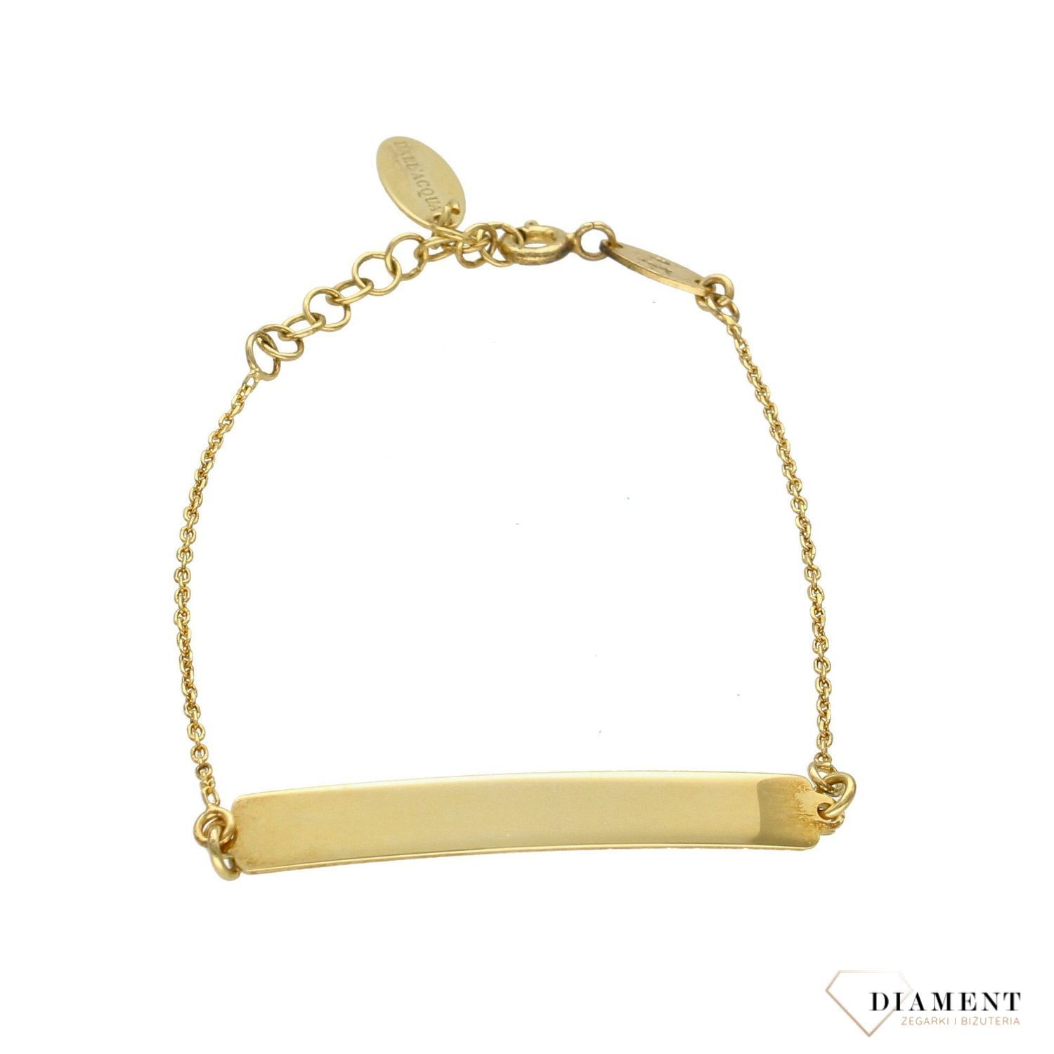 Bransoletka damska srebrna 925 w pozłoceniu z blaszką B RM 048. Bransoletka w takiej formie to ciekawy model, który z pewnością zachwyci każdą kobietę. Bransoletka na prezent dla kobiety, na święta. Eleganc (1).jpg